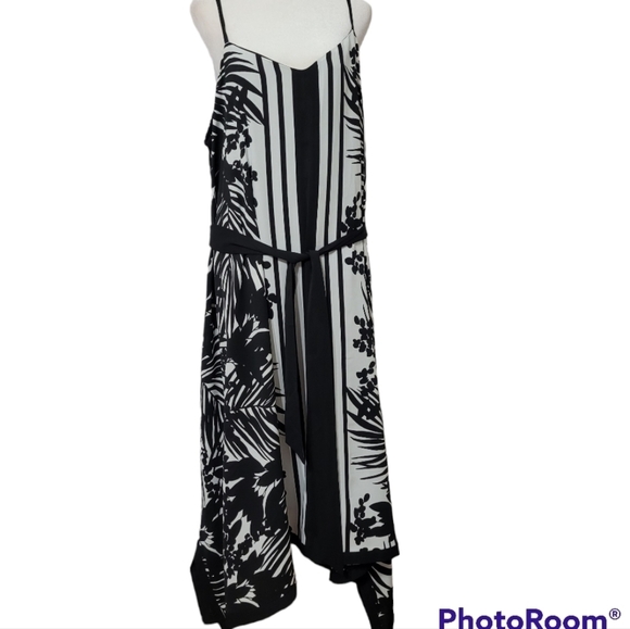 Lane Bryant Asymmetrical Floral Print Spaghetti  Strap Midi Dress 22/24 - Picture 7 of 14